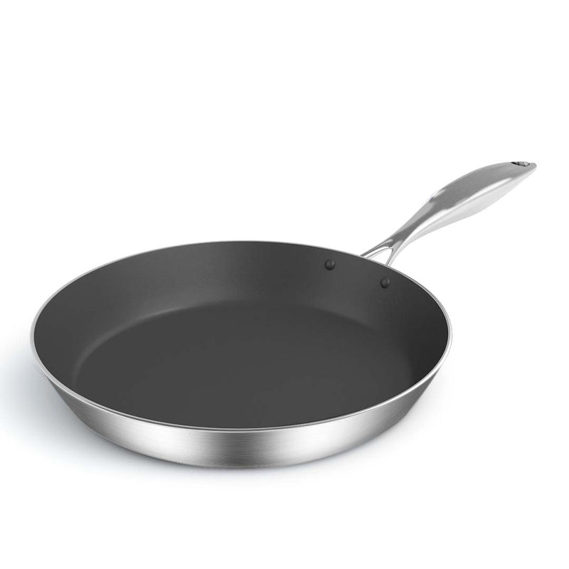 Stainless Steel Fry Pan 30cm Frying Pan Induction FryPan Non Stick Interior