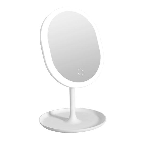 20cm White Rechargeable LED Light Makeup Mirror Tabletop Vanity Home Decor