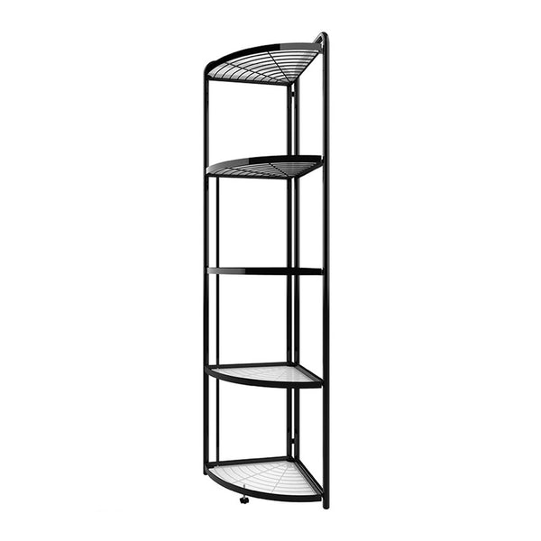 5 Tier Steel Triangular  Corner Stand Multi-Functional Shelves Portable Storage Organizer