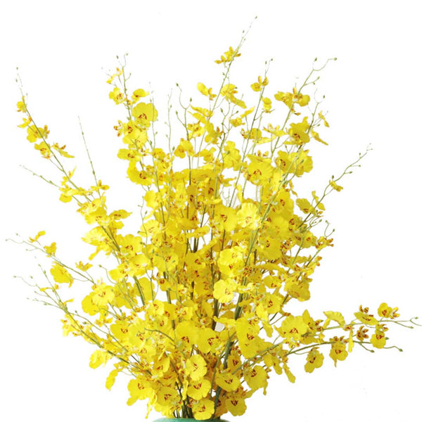 10pcs Artificial Silk Flower Fake Orchid Bouquet Table Decor Yellow