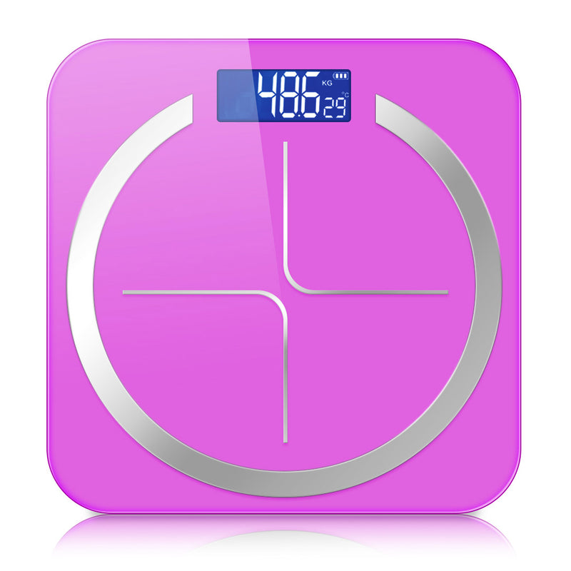 180kg Glass LCD Digital Fitness Weight Bathroom Body Electronic Scales Pink