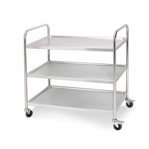 3 Tier 86x54x94cm Stainless Steel Kitchen Dinning Food Cart Trolley Utility Round Large