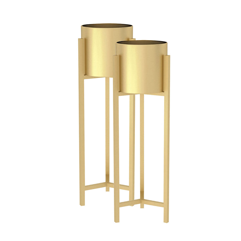 2X 90cm Gold Metal Plant Stand with Flower Pot Holder Corner Shelving Rack Indoor Display