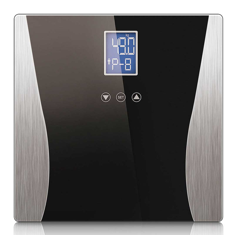 Wireless Digital Body Fat LCD Bathroom Weighing Scale Electronic Weight Tracker Black