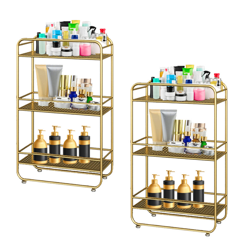 2X 3 Tier Rectangular Bathroom Shelf Multifunctional Storage Display Rack Organiser