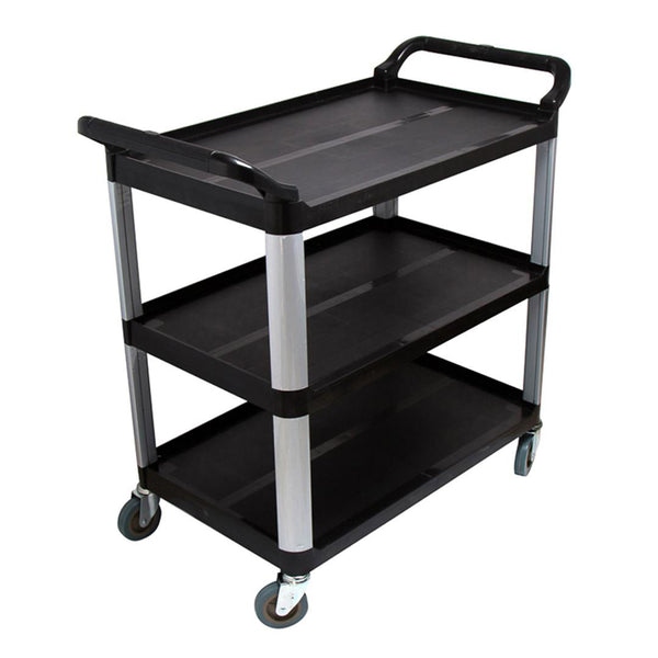 3 Tier Food Trolley Food Waste Cart Storage Mechanic Kitchen Black Large