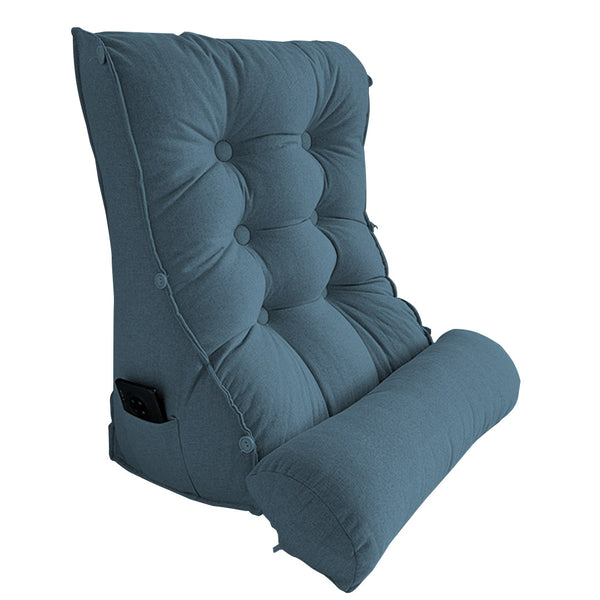 45cm Grey Triangular Wedge Lumbar Pillow Headboard Backrest Sofa Bed Cushion Home Decor