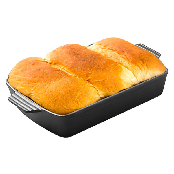 38cm Cast Iron Rectangle Bread Cake Baking Dish Lasagna Roasting Pan