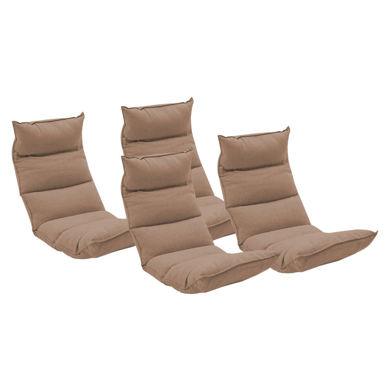 4X Foldable Tatami Floor Sofa Bed Meditation Lounge Chair Recliner Lazy Couch Khaki