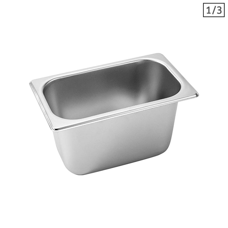 Gastronorm GN Pan Full Size 1/3 GN Pan 15cm Deep Stainless Steel Tray