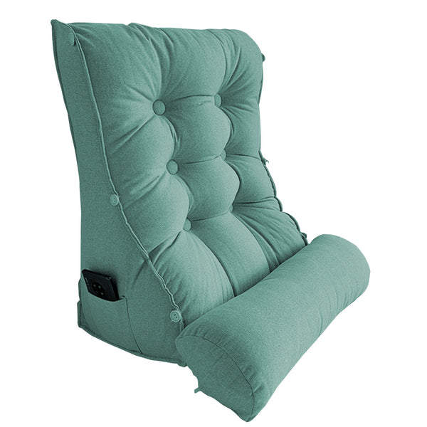 60cm Green Triangular Wedge Lumbar Pillow Headboard Backrest Sofa Bed Cushion Home Decor