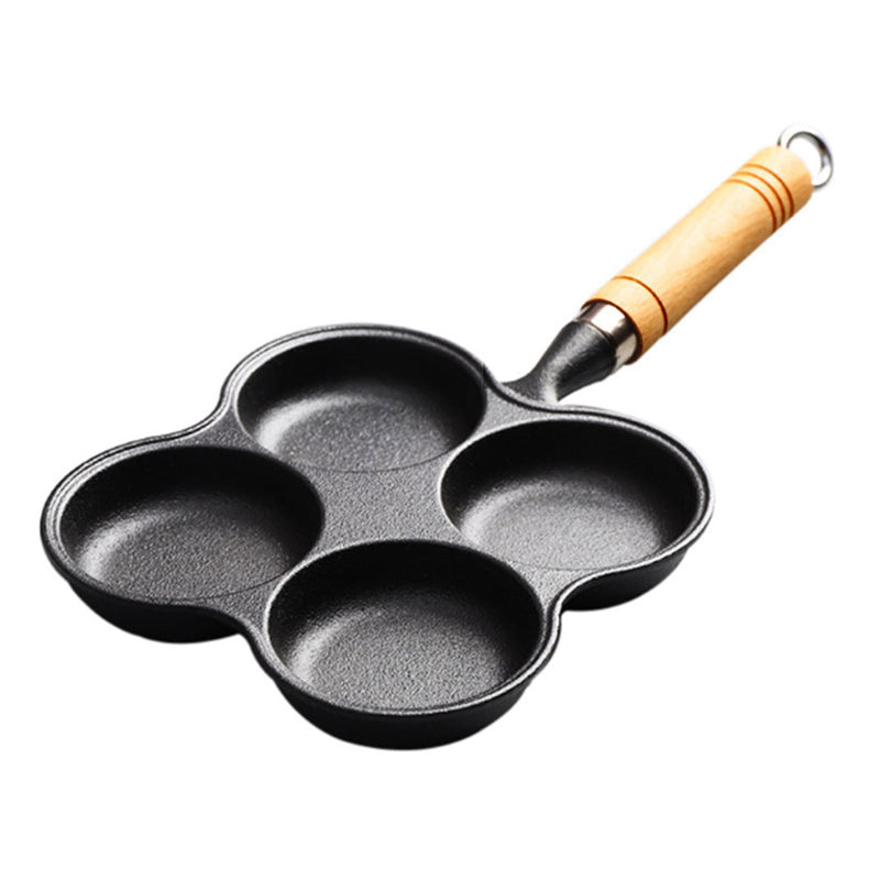 4 Mold Multi-Portion Cast Iron Breakfast Fried Egg Pancake Omelet Fry Pan