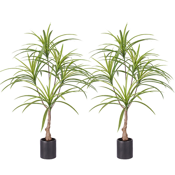 2X 90cm Artificial Natural Green Dracaena Dragon Tree Fake Tropical Indoor Plant Home Office Decor