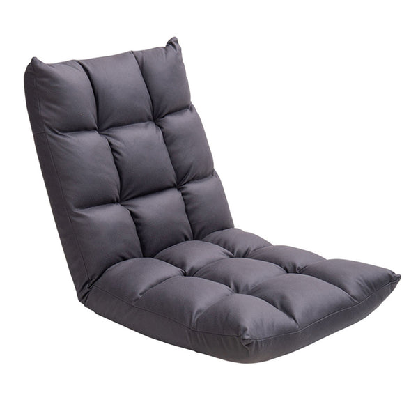 Grey Lounge Floor Recliner Adjustable Gaming Sofa Bed Foldable Indoor Outdoor Backrest Seat Home Office Decor