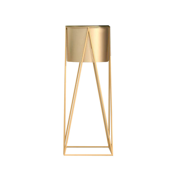 50cm Gold Metal Plant Stand with Gold Flower Pot Holder Corner Shelving Rack Indoor Display