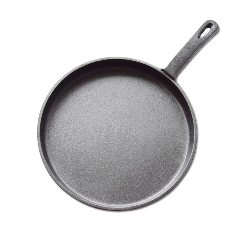 26cm Round Cast Iron Frying Pan Skillet Griddle Sizzle Platter