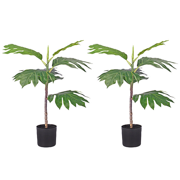 2X 60cm Artificial Natural Green Split-Leaf Philodendron Tree Fake Tropical Indoor Plant Home Office Decor