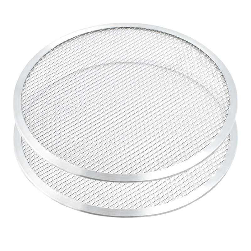 2X 10-inch Round Seamless Aluminium Nonstick Commercial Grade Pizza Screen Baking Pan