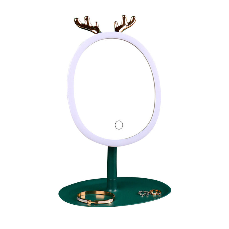 Green Antler LED Light Makeup Mirror Tabletop Vanity Home Decor