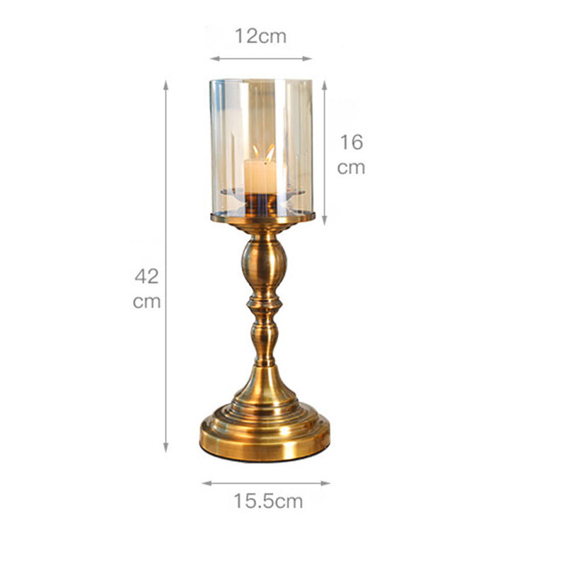 42cm Gold Nordic Deluxe Candlestick Candle Holder Stand Pillar Glass /Iron