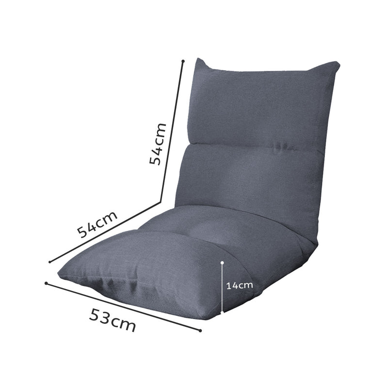 Lounge Floor Recliner Adjustable Lazy Sofa Bed Folding Game Chair Grey