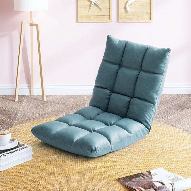Green Lounge Floor Recliner Adjustable Gaming Sofa Bed Foldable Indoor Outdoor Backrest Seat Home Office Decor