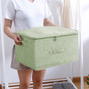 2X Green Large Portable Double Zipper Storage Box Moisture Proof Clothes Basket Foldable Home Organiser
