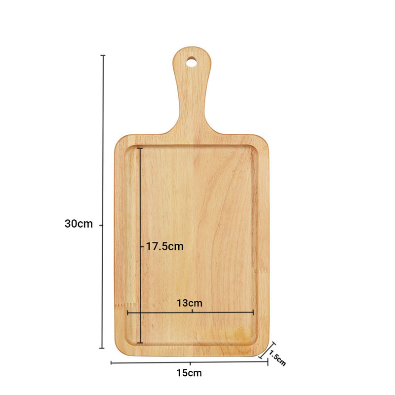 30cm Rectangle Premium Wooden Oak Food Serving Tray Charcuterie Board Paddle Home Decor