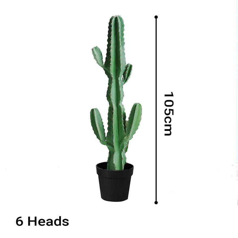 2X 105cm Green Artificial Indoor Cactus Tree Fake Plant Simulation Decorative 6 Heads