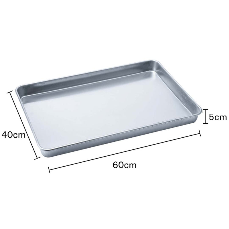 2X Aluminium Oven Baking Pan Cooking Tray for Baker Gastronorm 60*40*5cm