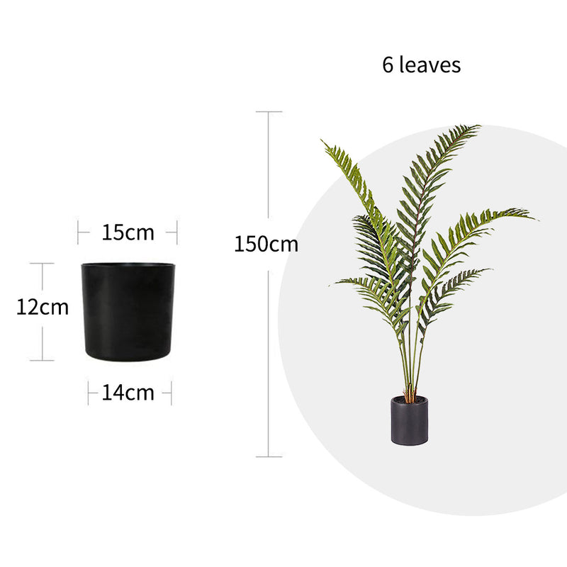 2X 150cm Artificial Green Rogue Hares Foot Fern Tree Fake Tropical Indoor Plant Home Office Decor