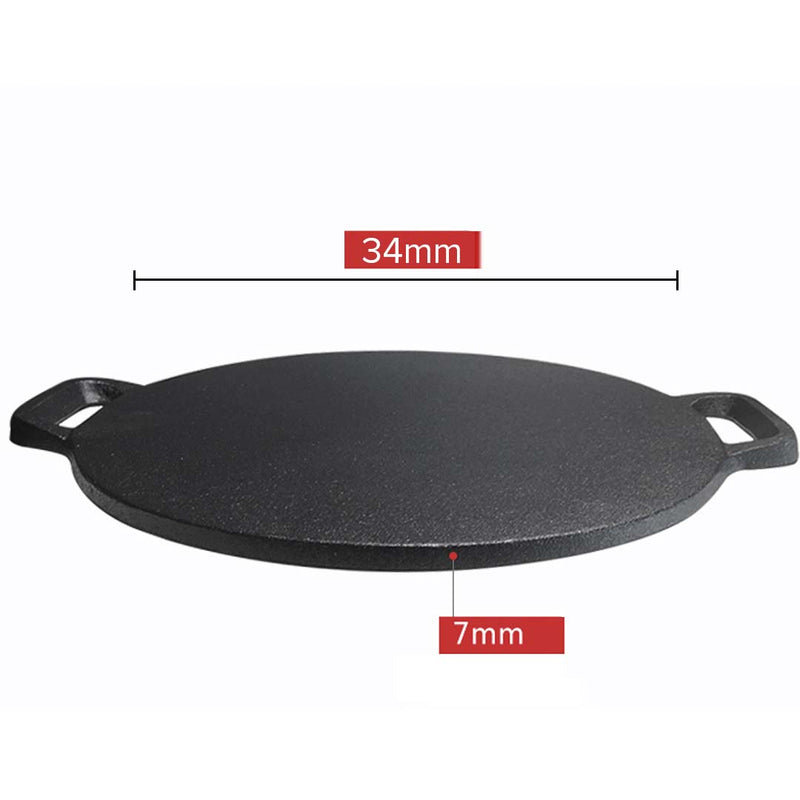 2X Cast Iron Induction Crepes Pan Baking Cookie Pancake Pizza Bakeware