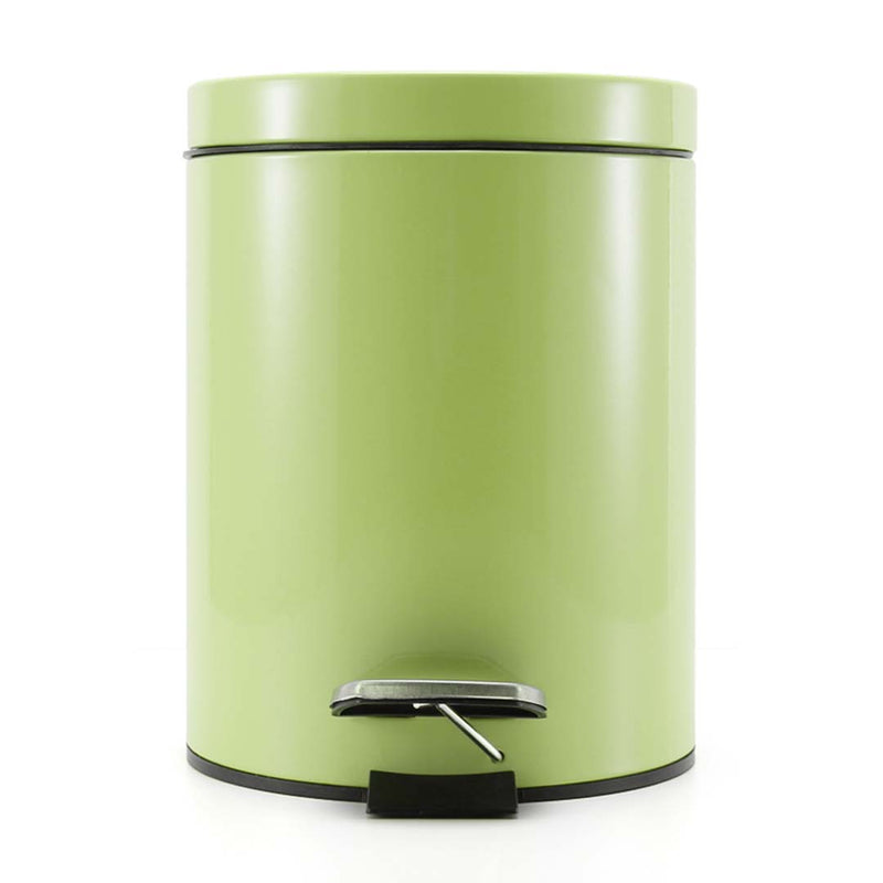 2X Foot Pedal Stainless Steel Rubbish Recycling Garbage Waste Trash Bin Round 12L Green