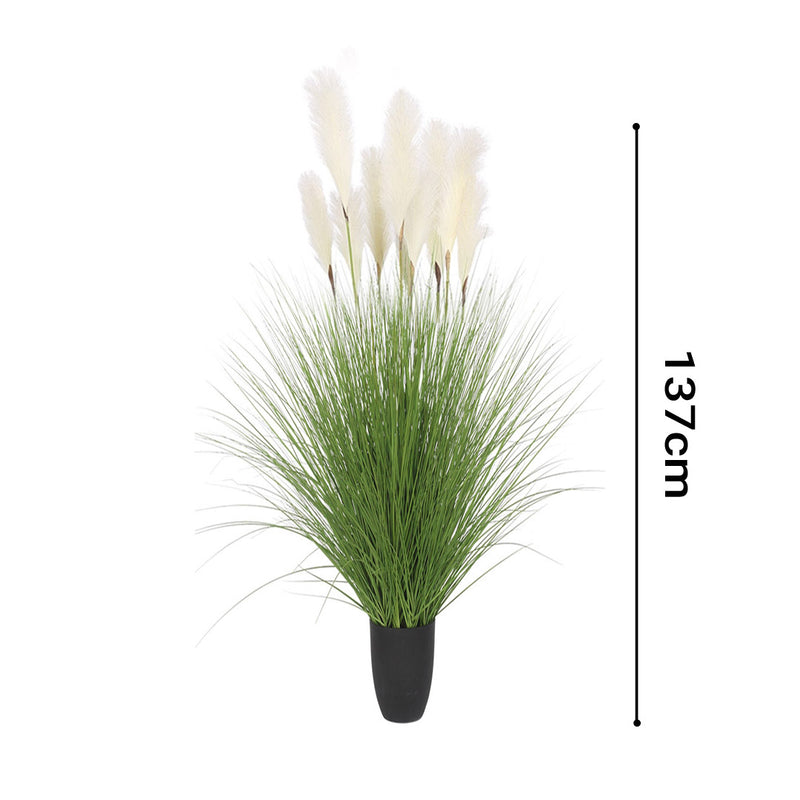 137cm Green Artificial Indoor Potted Bulrush Grass Tree Fake Plant Simulation Decorative