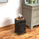 2 Tier Steel Round Rotating Kitchen Cart Multi-Functional Shelves Portable Storage Organizer with Wheels