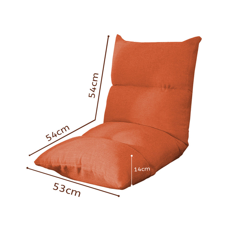 Lounge Floor Recliner Adjustable Lazy Sofa Bed Folding Game Chair Orange