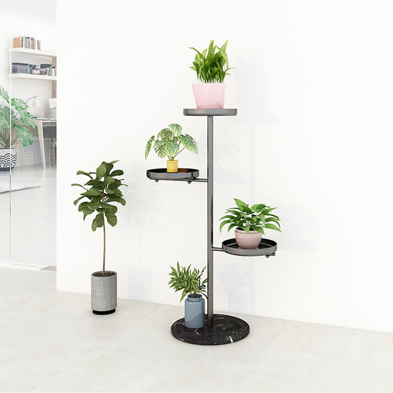 3 Tier Black Round Plant Stand Flowerpot Tray Display Living Room Balcony Metal Decorative Shelf