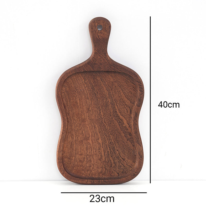 40cm Brown Wooden Serving Tray Board Paddle with Handle Home Decor