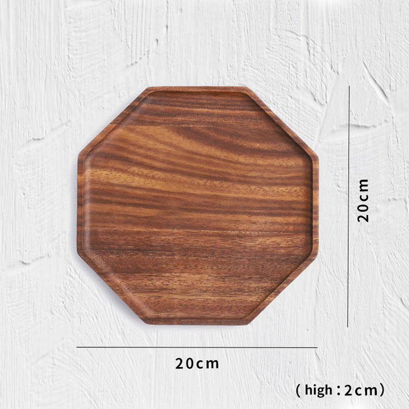 20cm Octagon Wooden Acacia Food Serving Tray Charcuterie Board Centerpiece  Home Decor