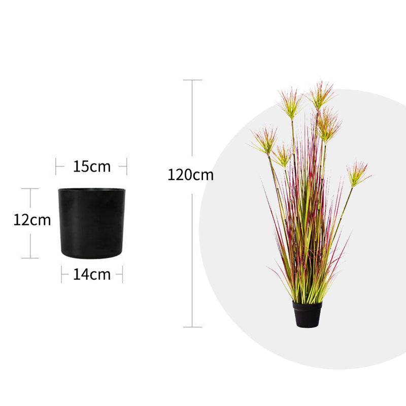 120cm Purple-Red Artificial Indoor Potted Papyrus Plant Tree Fake Simulation Decorative