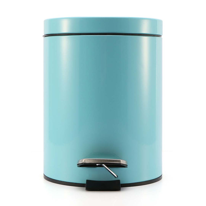 Foot Pedal Stainless Steel Rubbish Recycling Garbage Waste Trash Bin Round 7L Blue