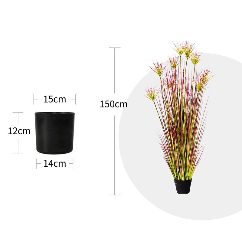 2X 150cm Purple-Red Artificial Indoor Potted Papyrus Plant Tree Fake Simulation Decorative