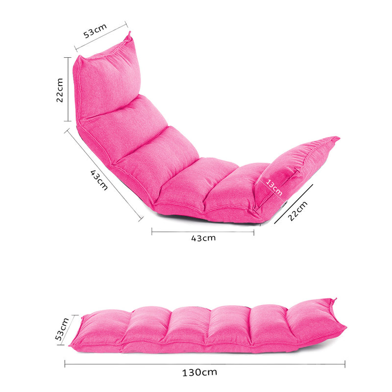 Foldable Tatami Floor Sofa Bed Meditation Lounge Chair Recliner Lazy Couch Pink