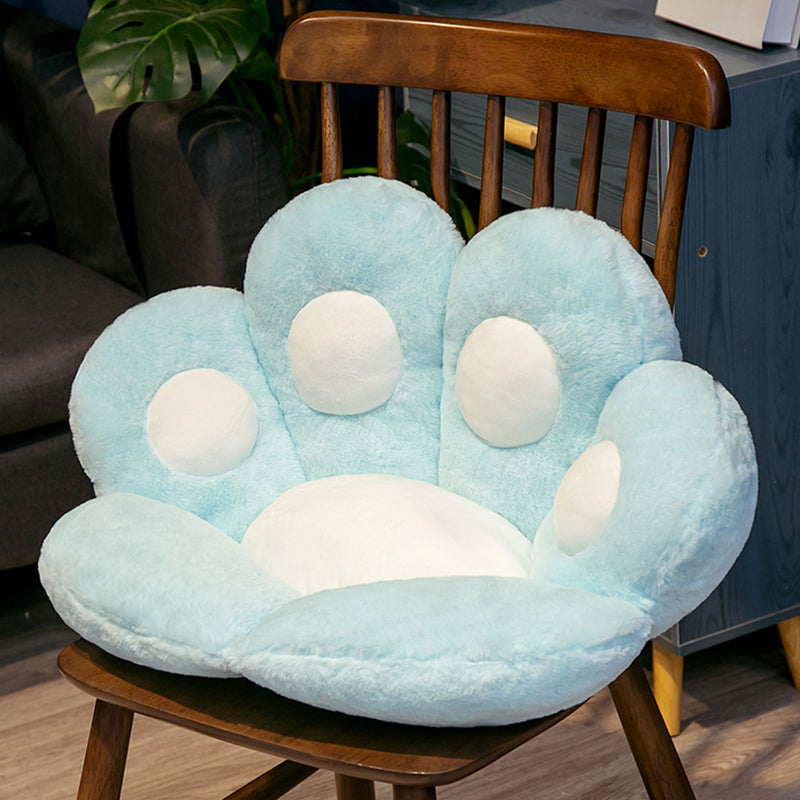 70cm Mint Blue Paw Shape Cushion Warm Lazy Sofa Decorative Pillow Backseat Plush Mat Home Decor