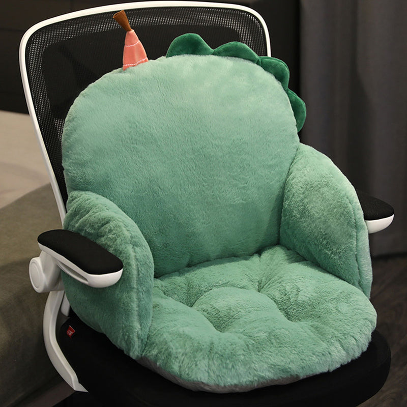 Green Dino Shape Cushion Soft Leaning Bedside Pad Sedentary Plushie Pillow Home Decor