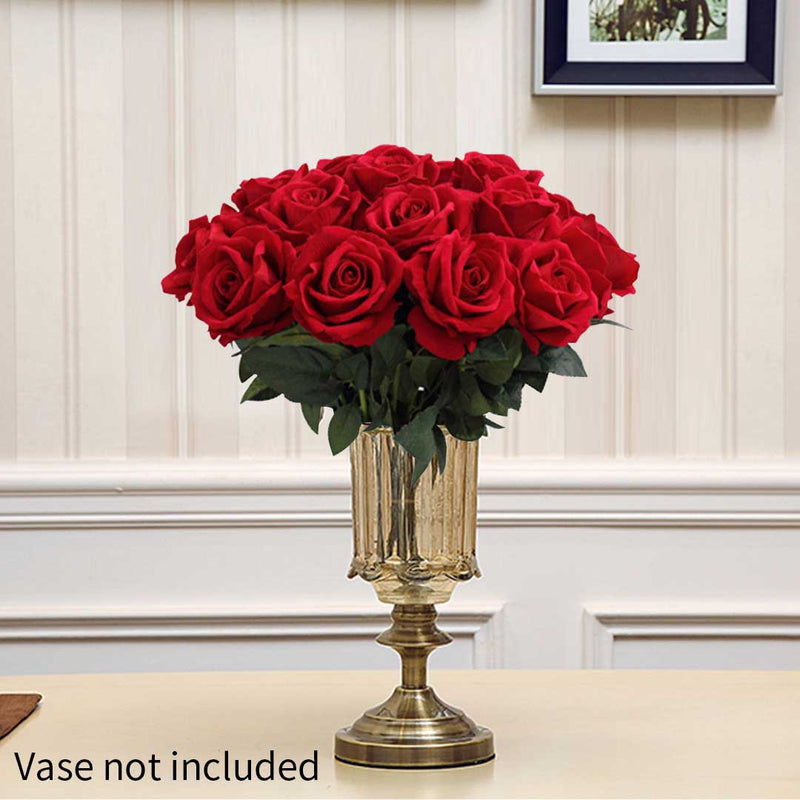 10pcs Artificial Silk Flower Fake Rose Bouquet Table Decor Red