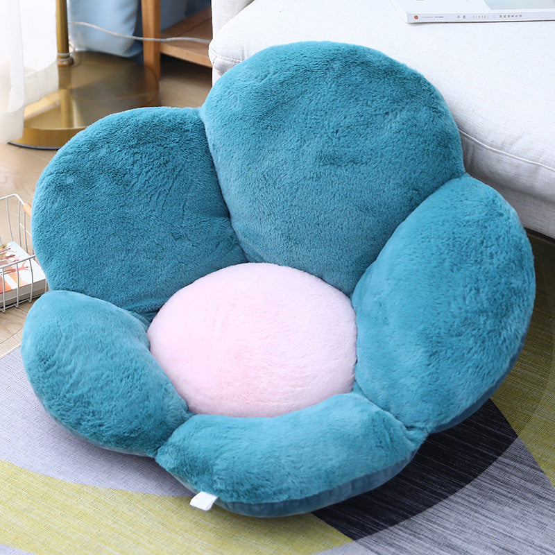 2X Green Whimsical Big Flower Shape Cushion Soft Leaning Bedside Pad Floor Plush Pillow Home Decor