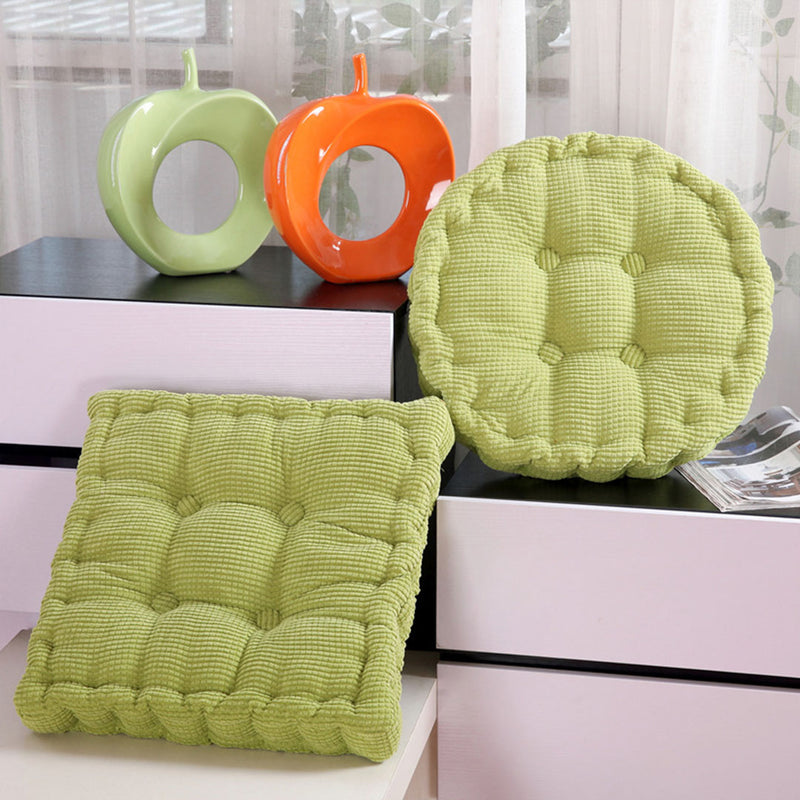 2X Green Round Cushion Soft Leaning Plush Backrest Throw Seat Pillow Home Office Decor