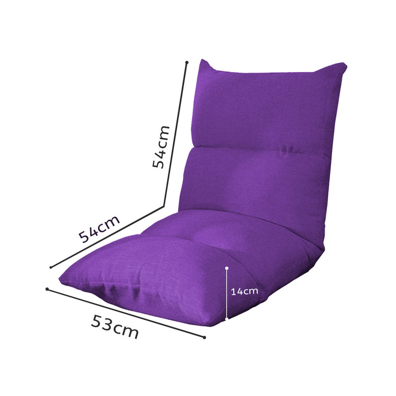 2X Lounge Floor Recliner Adjustable Lazy Sofa Bed Folding Game Chair Purple