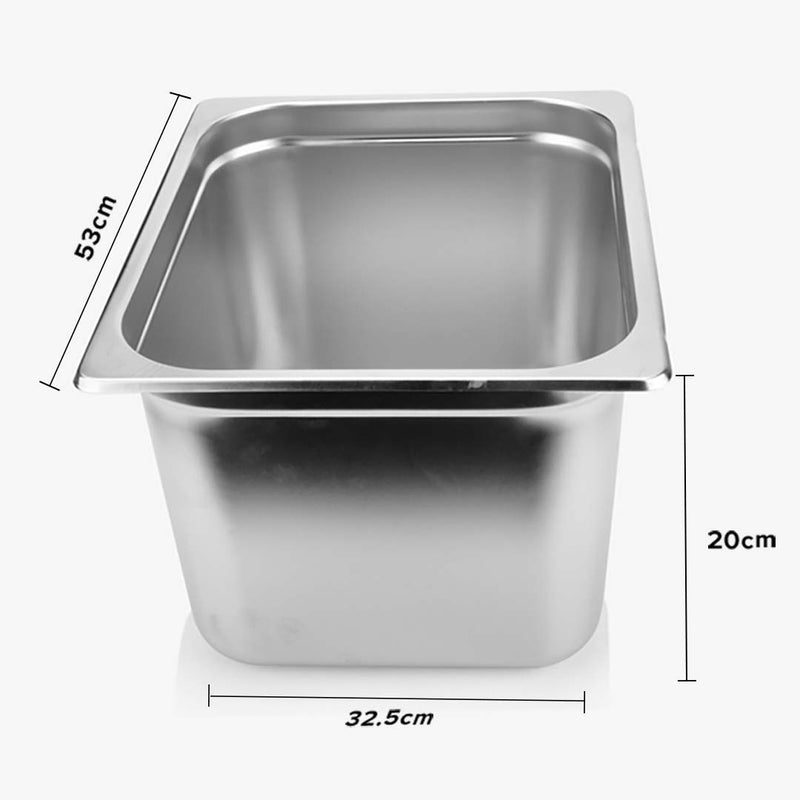 Gastronorm GN Pan Full Size 1/1 GN Pan 20cm Deep Stainless Steel Tray With Lid